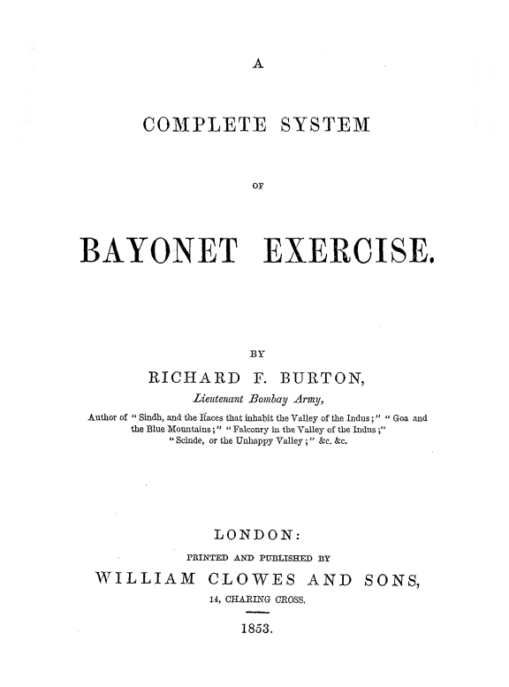 A Complete System of Bayonet Exercise