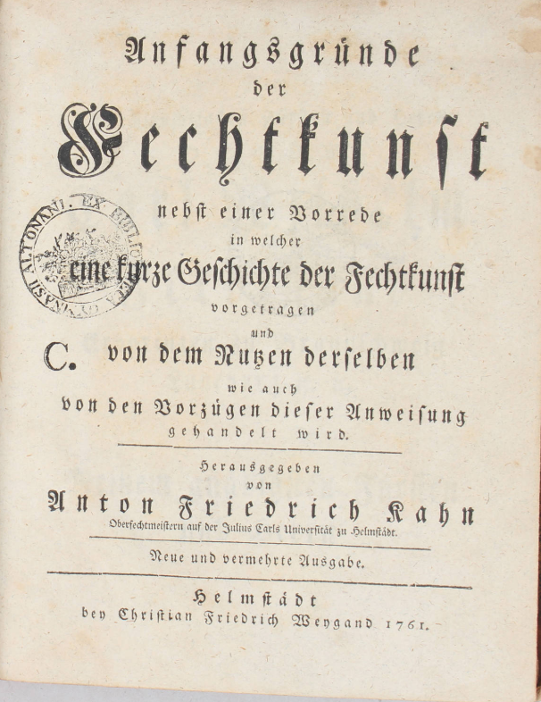 Anfangsgründe der Fechtkunst