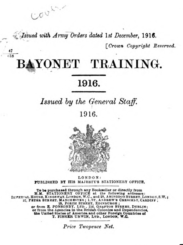 Bayonet Training, 1916