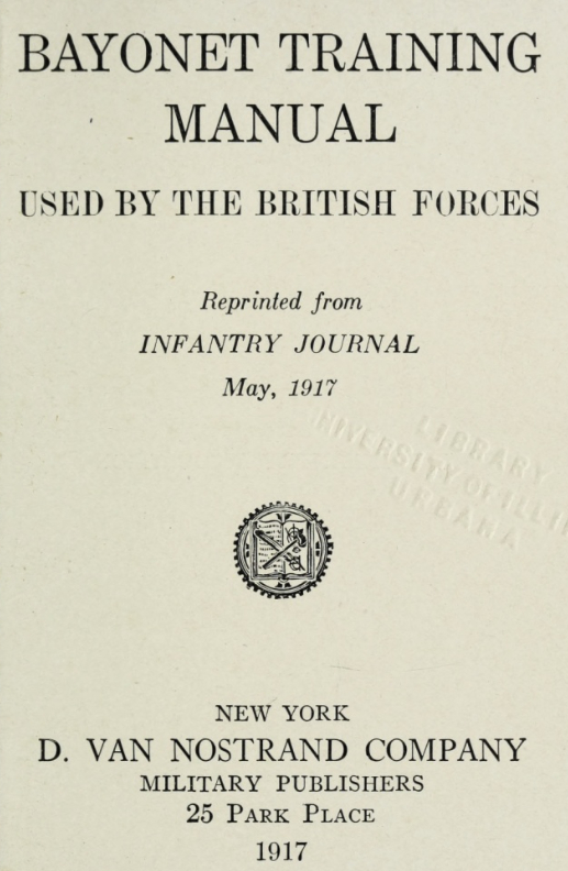 Bayonet Training Manual Used by the British Forces