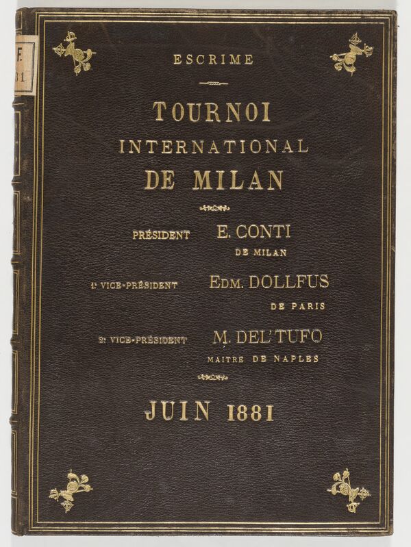 Relazione del Torneo internazionale di scherma tenuto in Milano nel giugno del 1881