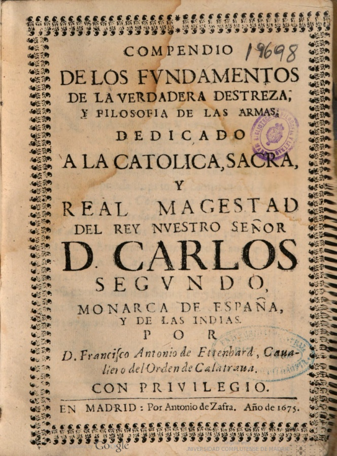 Compendio de los fundamentos de la verdadera destreza y filosofía de las armas