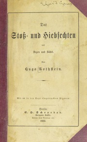Das Stoss und Hiebfechten mit Degen und Sabel