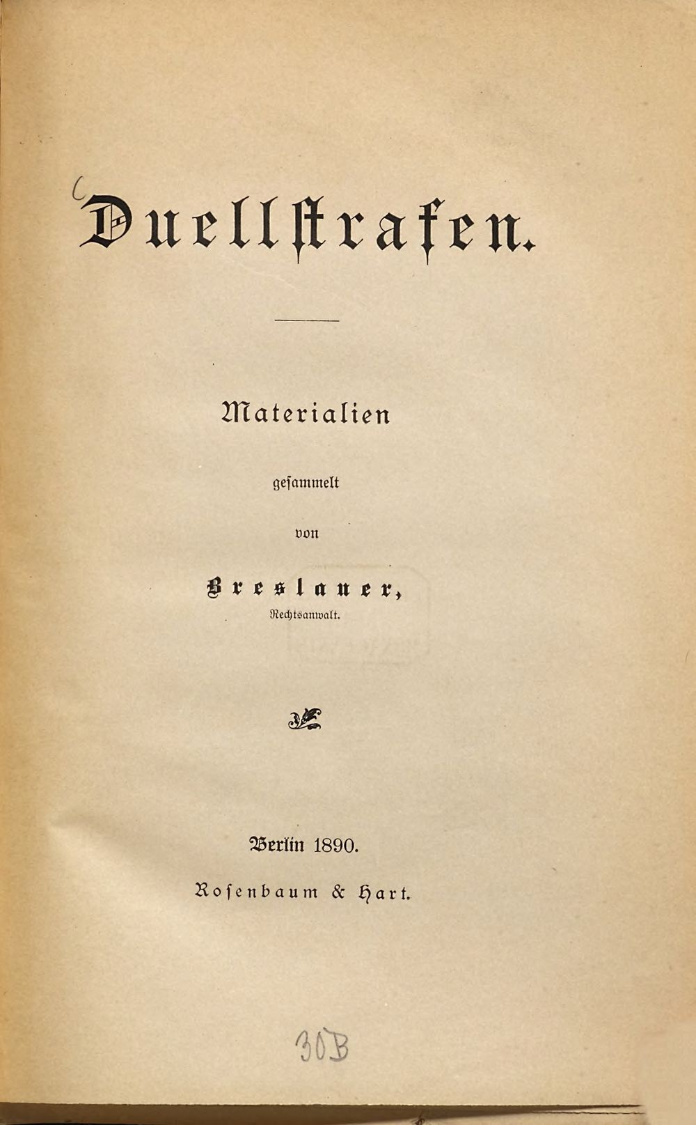 Duellstrafen: Materialien