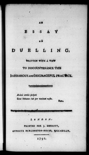 ESSAY ON DUELLING
