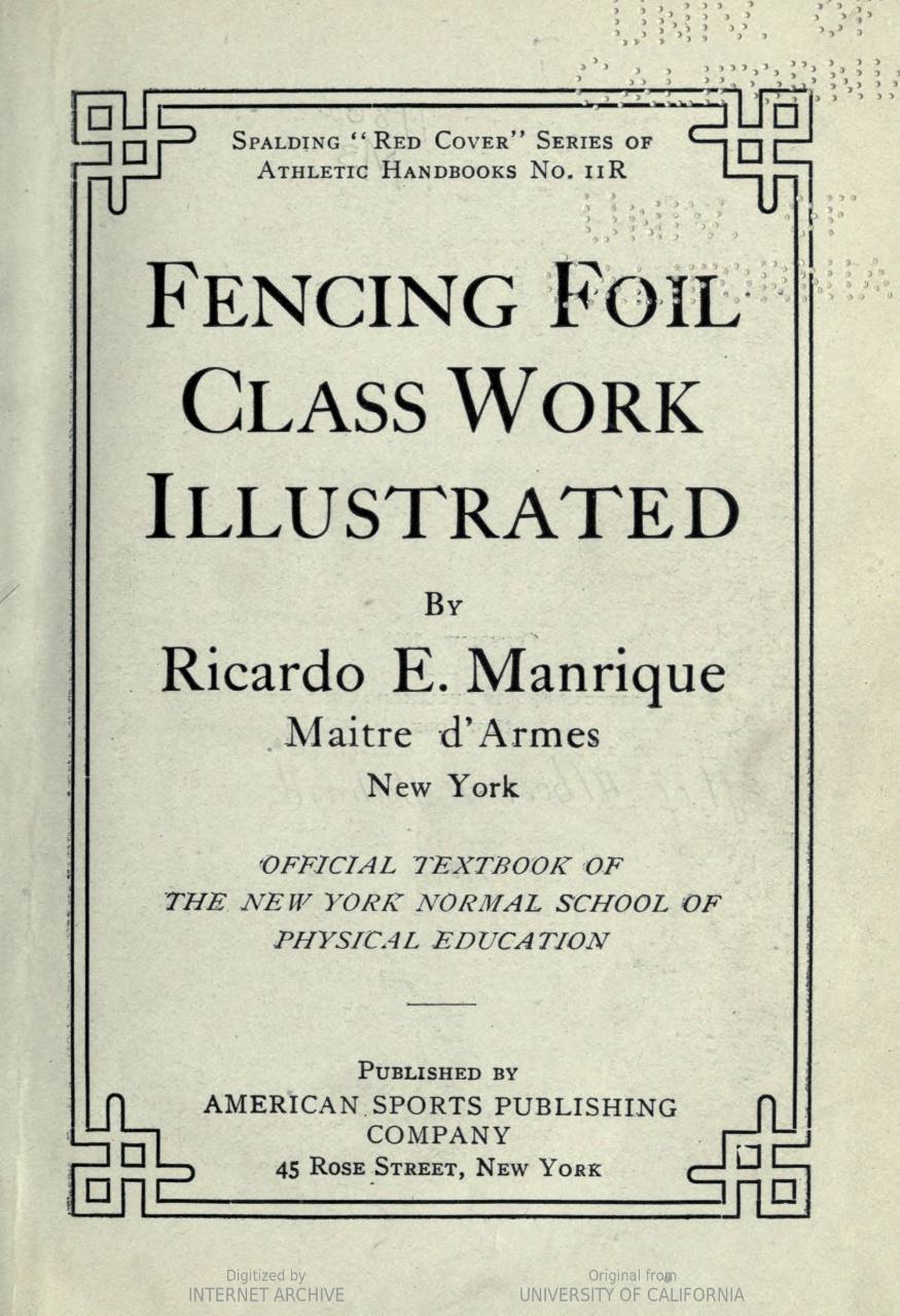 Fencing Foil Class Work Illustrated