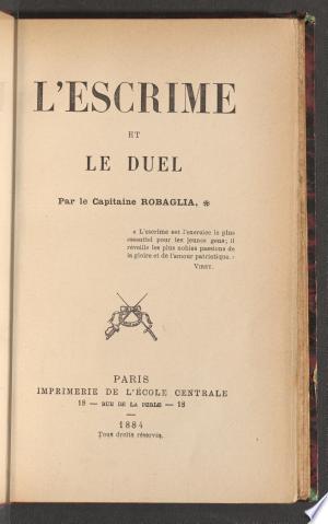 L’escrime et le duel