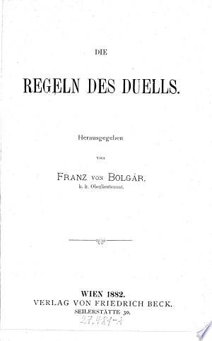 Die Regeln des Duells