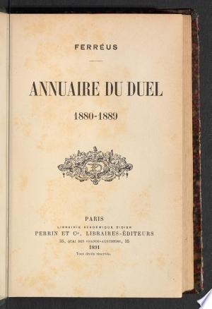 Annuaire du duel, 1880–1889