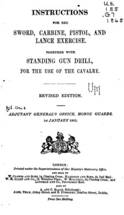Instructions for the Sword, Carbine, Pistol, and Lance Exercise — British cavalry