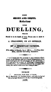 Some Short and Useful Reflections upon Duelling