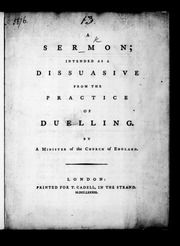 A Sermon Intended as a Dissuasive from the Practice of Duelling