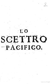 Lo scettro pacifico: seconda parte delle Osservazioni cavalleresche