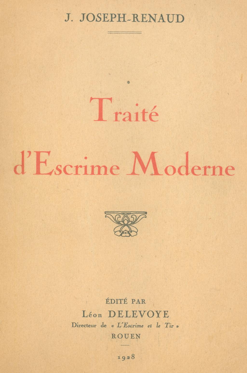 Traité d'escrime moderne