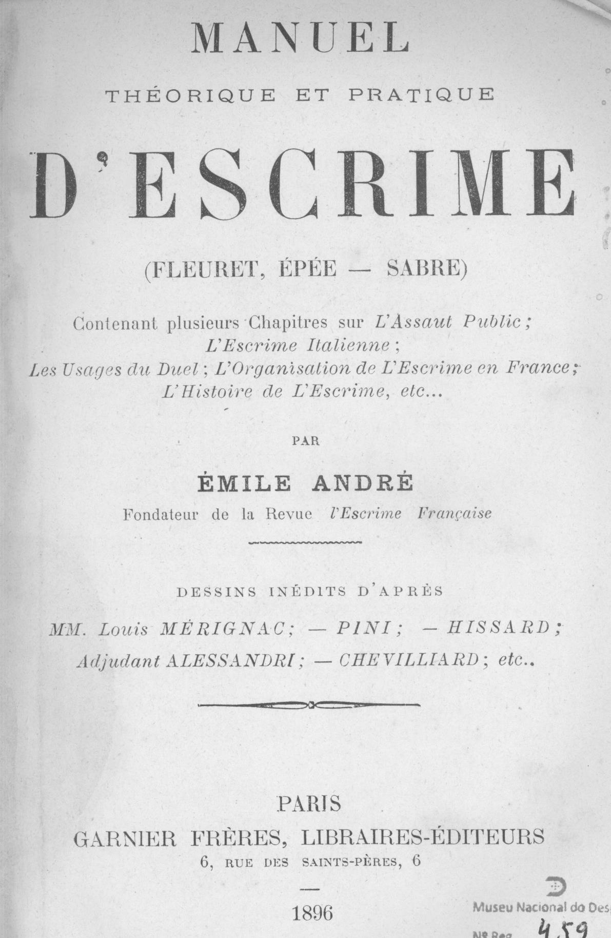 Manuel théorique et pratique d'escrime : fleuret, épée, sabre