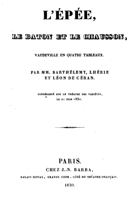 L’Épée, le Bâton et le Chausson