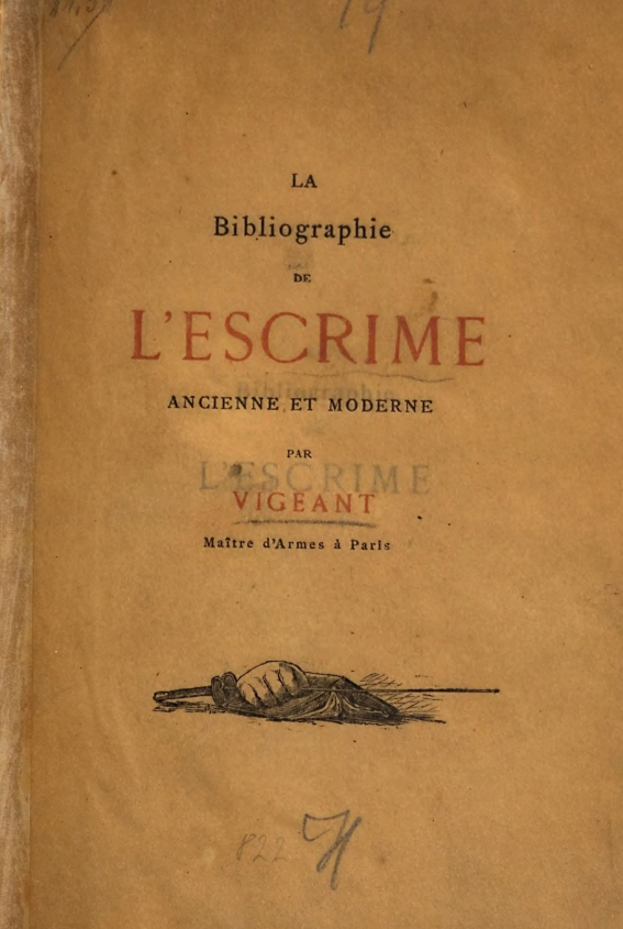 La Bibliographie de l'escrime ancienne et moderne