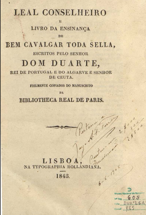 Livro da ensinanca de bem cavalgar toda sela