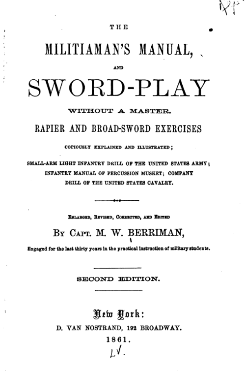 Militiaman's Manual and sword-play