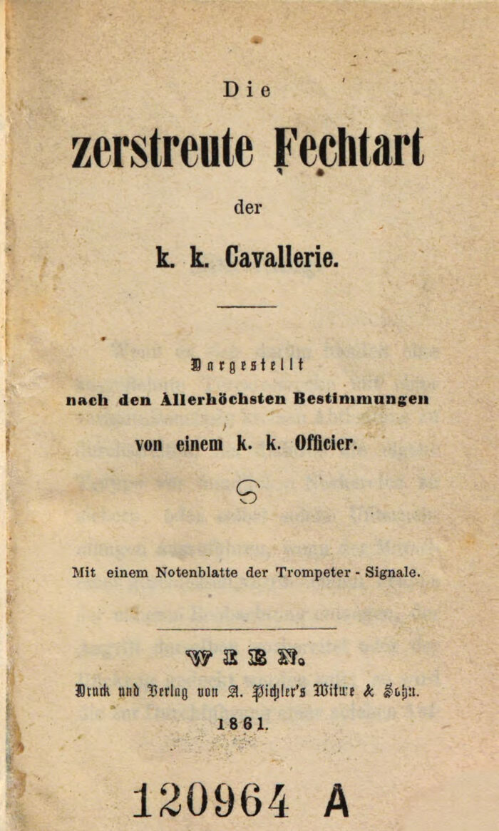 Die zerstreute Fechtart der k. k. Cavallerie