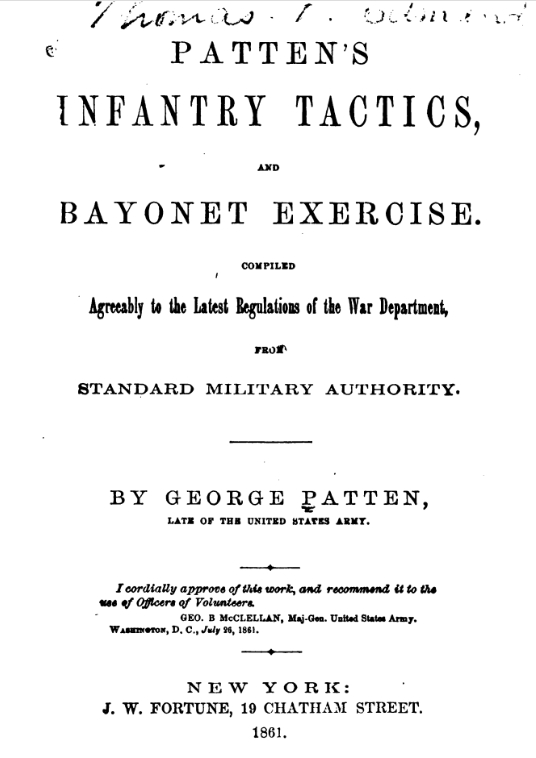 Patten's Infantry Tactics, Bayonet Drill, and Small Sword Exercise