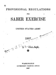 Provisional Regulations for Saber Exercise, United States Army, 1907