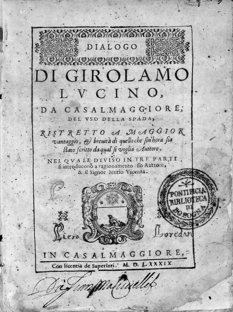 Dialogo del uso della spada
