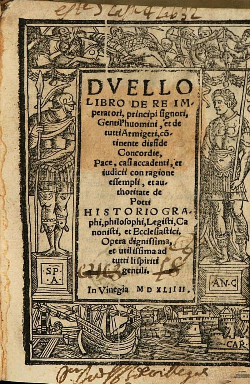 Duello: libro de re, imperatori, principi, signori, gentil homini